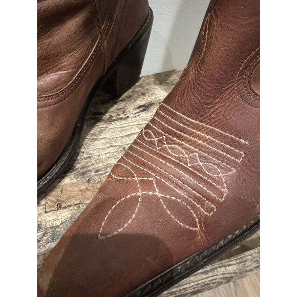 Steve Madden Brown Soft Saddle Leather Slouch Cowboy Boots Y2K Vintage Women’s 8 - Picture 5 of 15